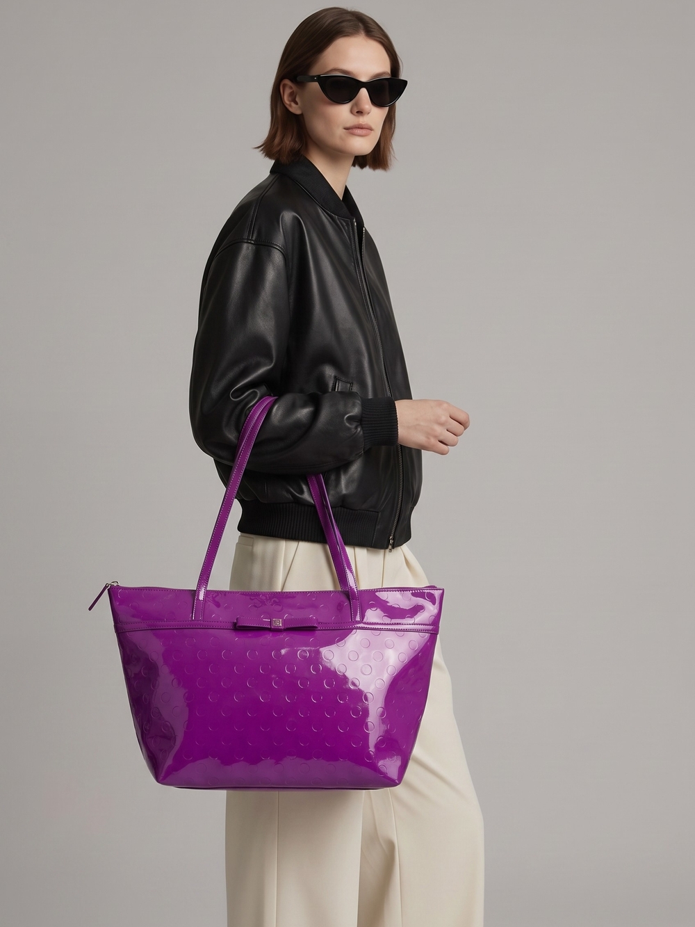 New Kate Spade Sophie Camellia Street Purple Tote Bag - Picture 3 of 7